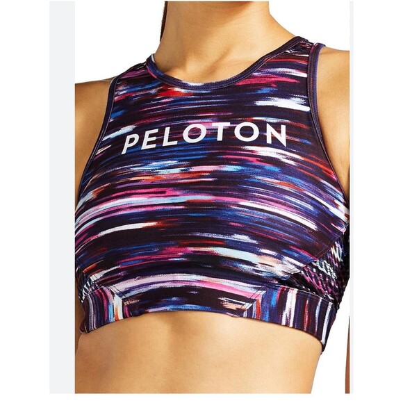 New Peloton Womens Sz Medium Melody High Neck Sports‎ Bra FA121 Colorful #MN12-1 - Picture 1 of 8